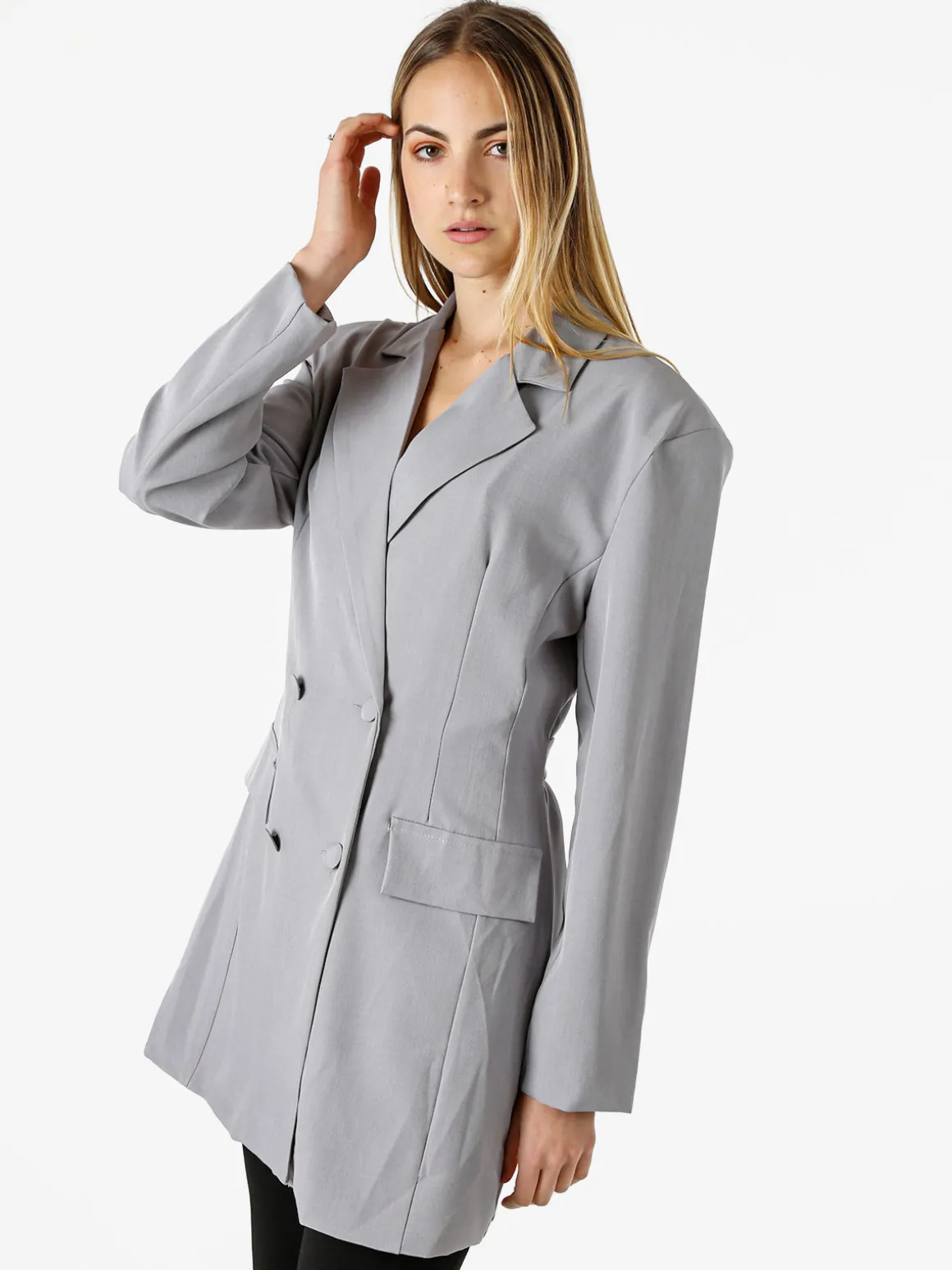Solada Blazer donna elegante a doppiopetto - grigio