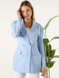 Solada Blazer donna elegante a doppiopetto - azzurro