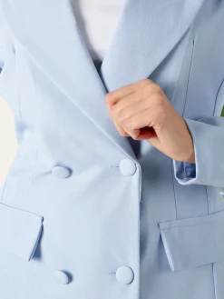 Solada Blazer donna elegante a doppiopetto - azzurro