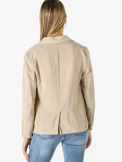 Solada Blazer donna in misto lino con bottone - khaki