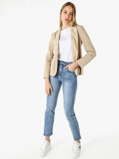Solada Blazer donna in misto lino con bottone - khaki