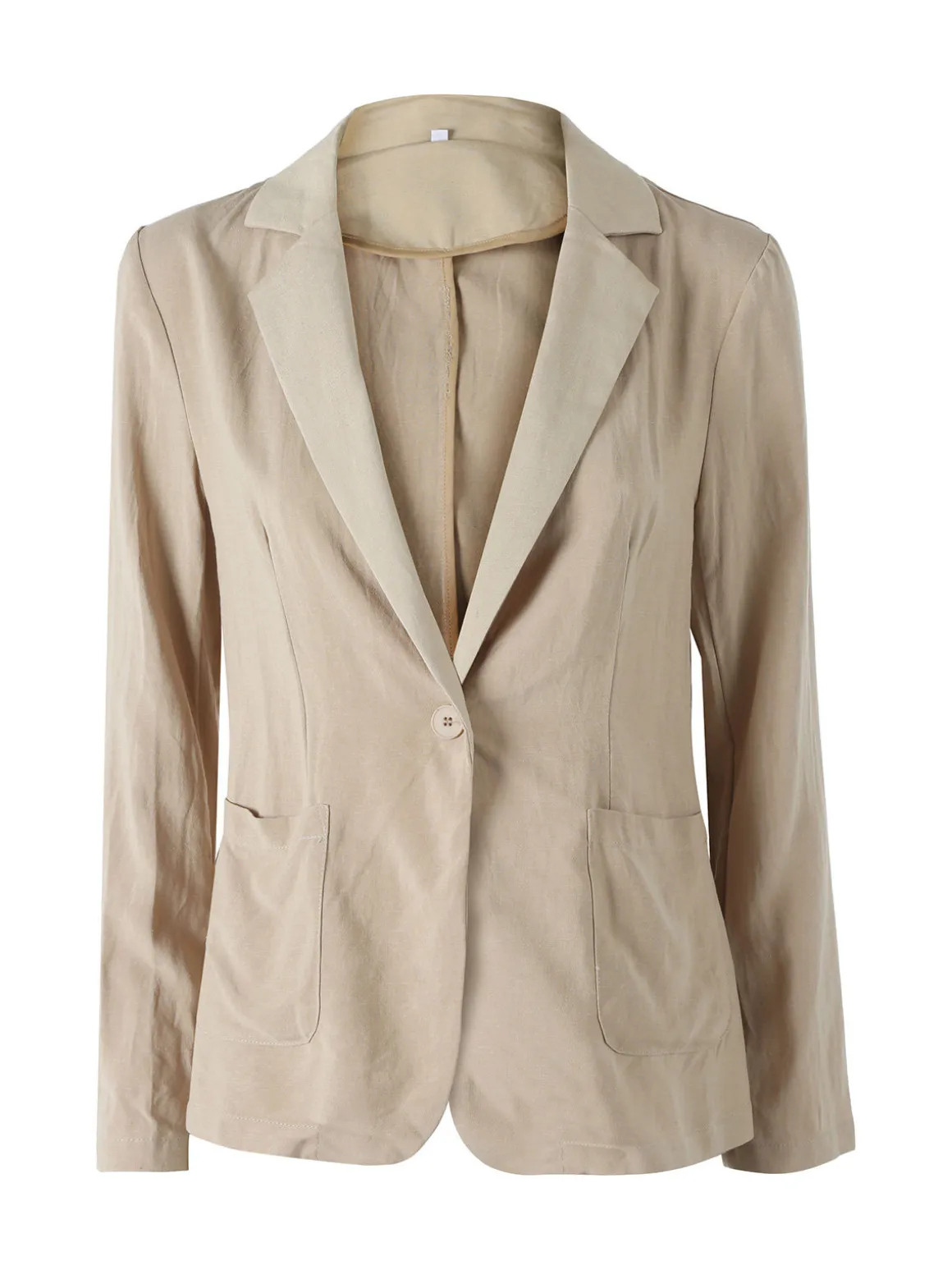 Solada Blazer donna in misto lino con bottone - khaki