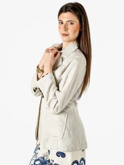 Solada Blazer donna in misto lino - beige