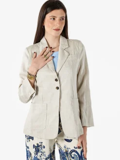 Solada Blazer donna in misto lino - beige