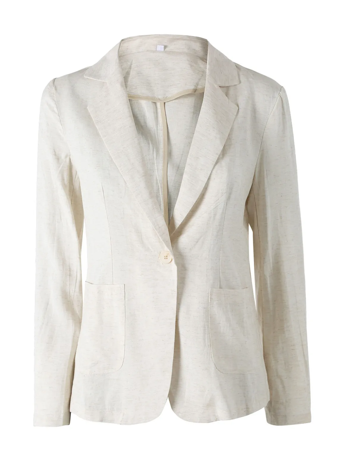 Solada Blazer donna in misto lino con bottone - beige