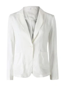 Solada Blazer donna in misto lino con bottone - bianco