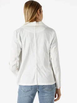 Solada Blazer donna in misto lino con bottone - bianco