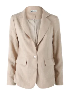 Solada Blazer donna in misto lino e viscosa - beige