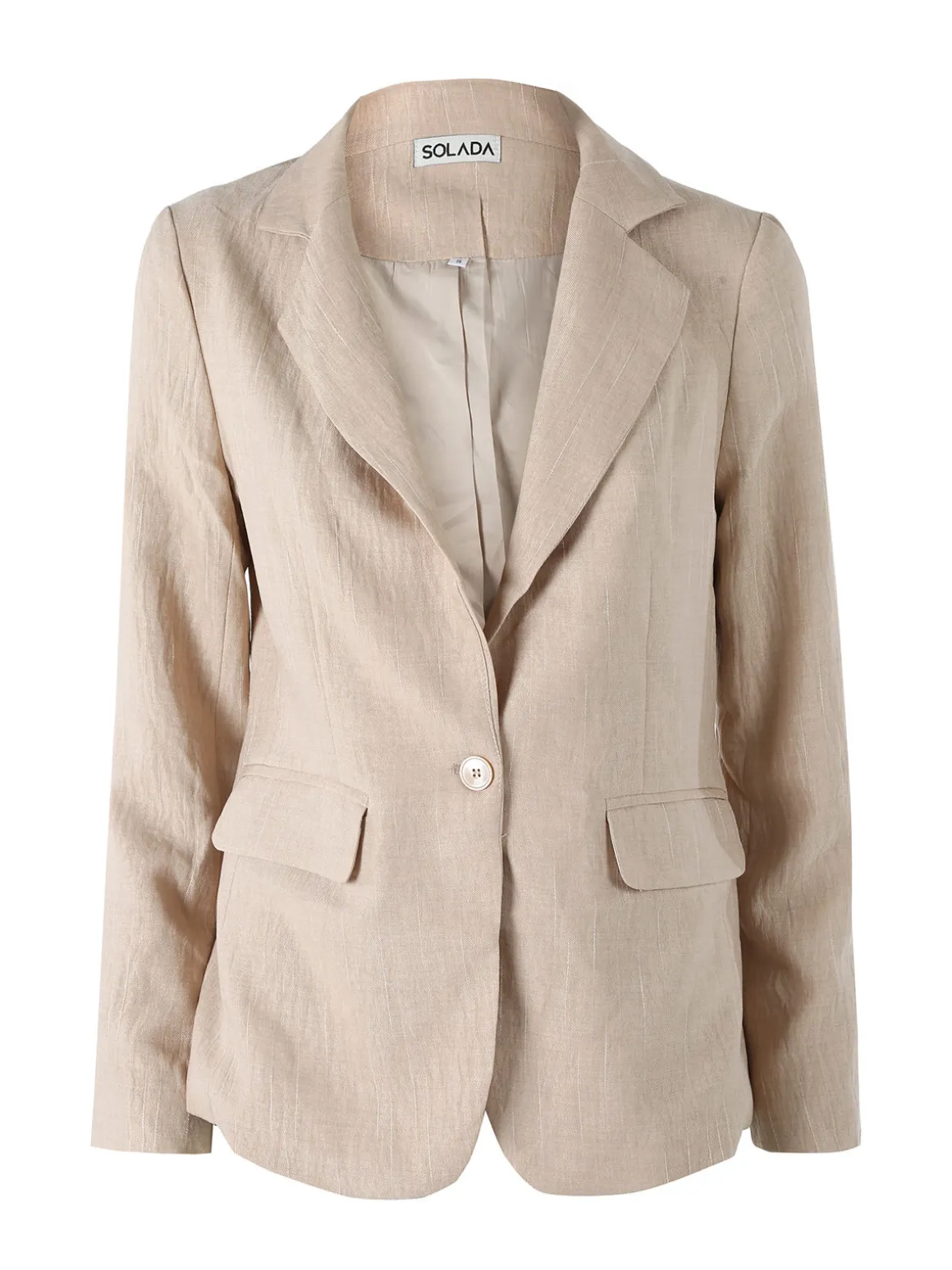 Solada Blazer donna in misto lino e viscosa - beige