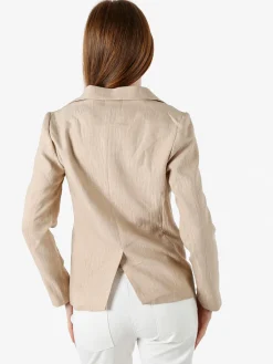 Solada Blazer donna in misto lino e viscosa - beige