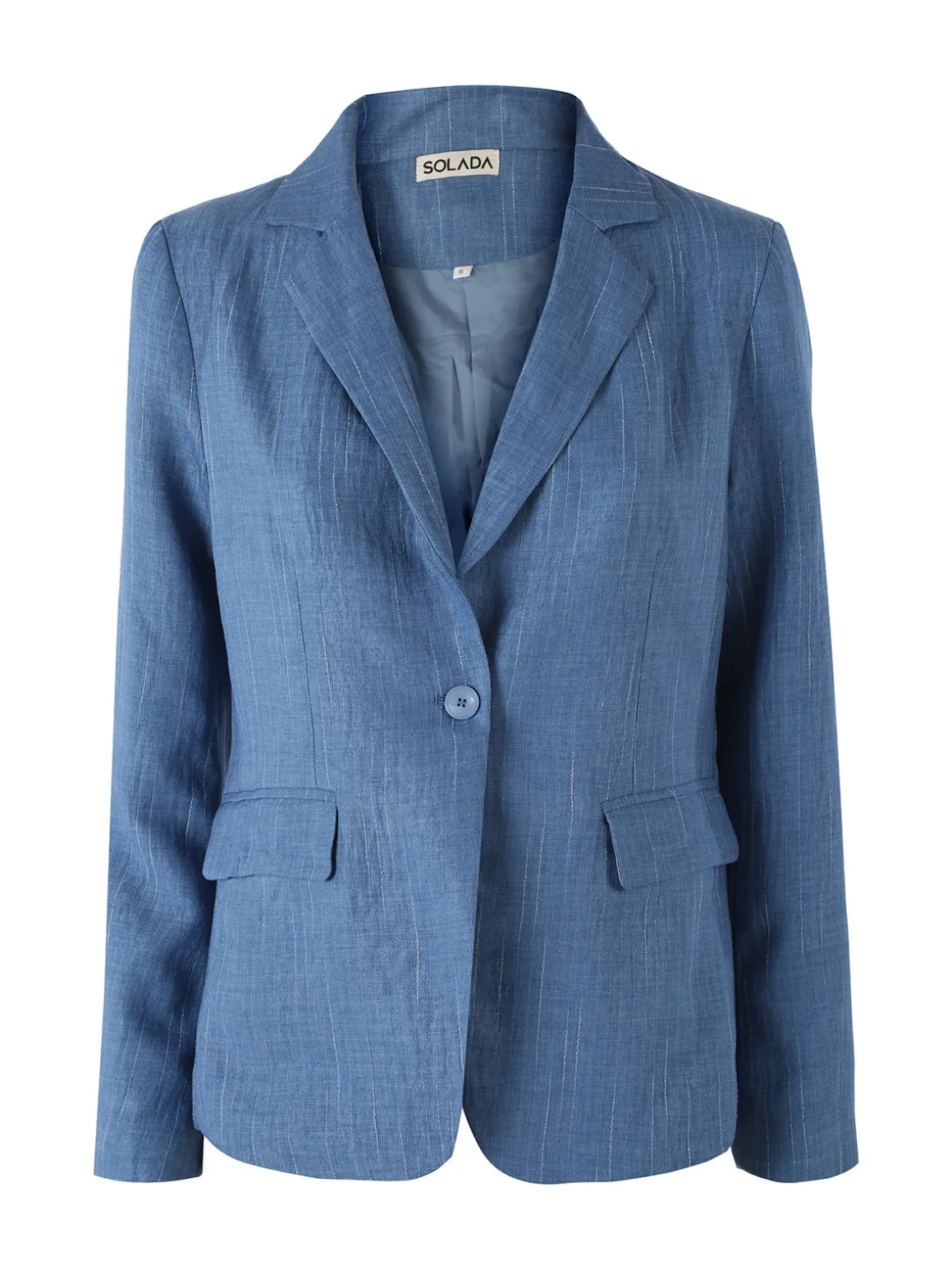 Solada Blazer donna in misto lino e viscosa - blu