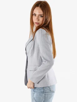 Solada Blazer donna in misto lino e viscosa - grigio