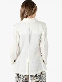 Solada Blazer donna in misto lino - panna