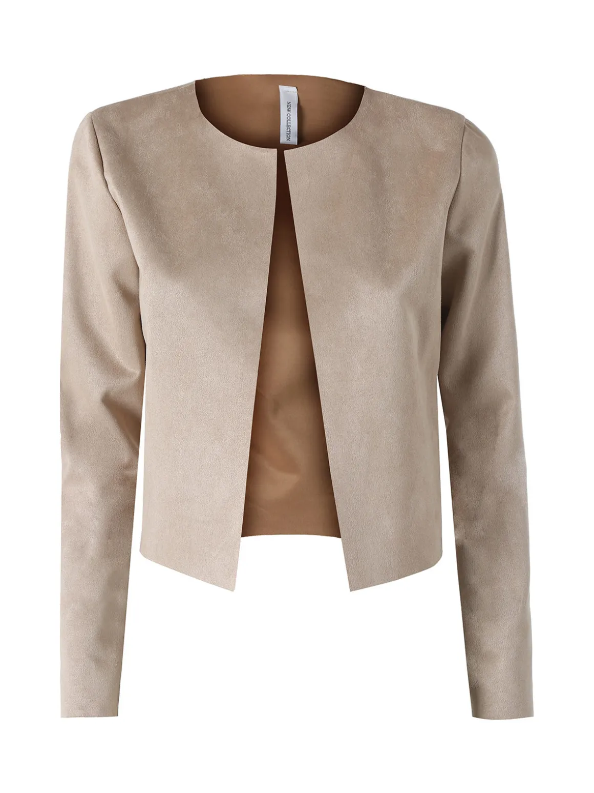 Solada Blazer donna in tessuto scamosciato senza chiusura - cammello
