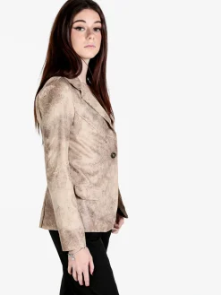 Solada Blazer donna in tessuto scamosciato con bottone