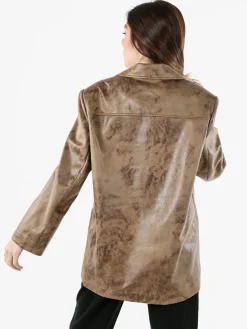 Solada Blazer donna oversize con bottoni - marrone