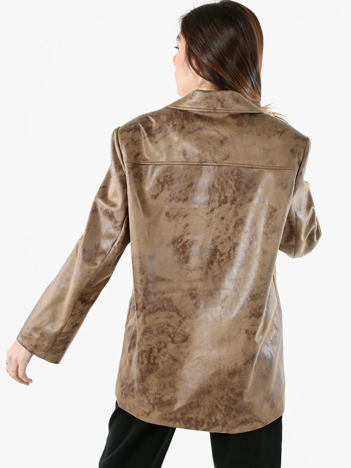 Solada Blazer donna oversize con bottoni - marrone