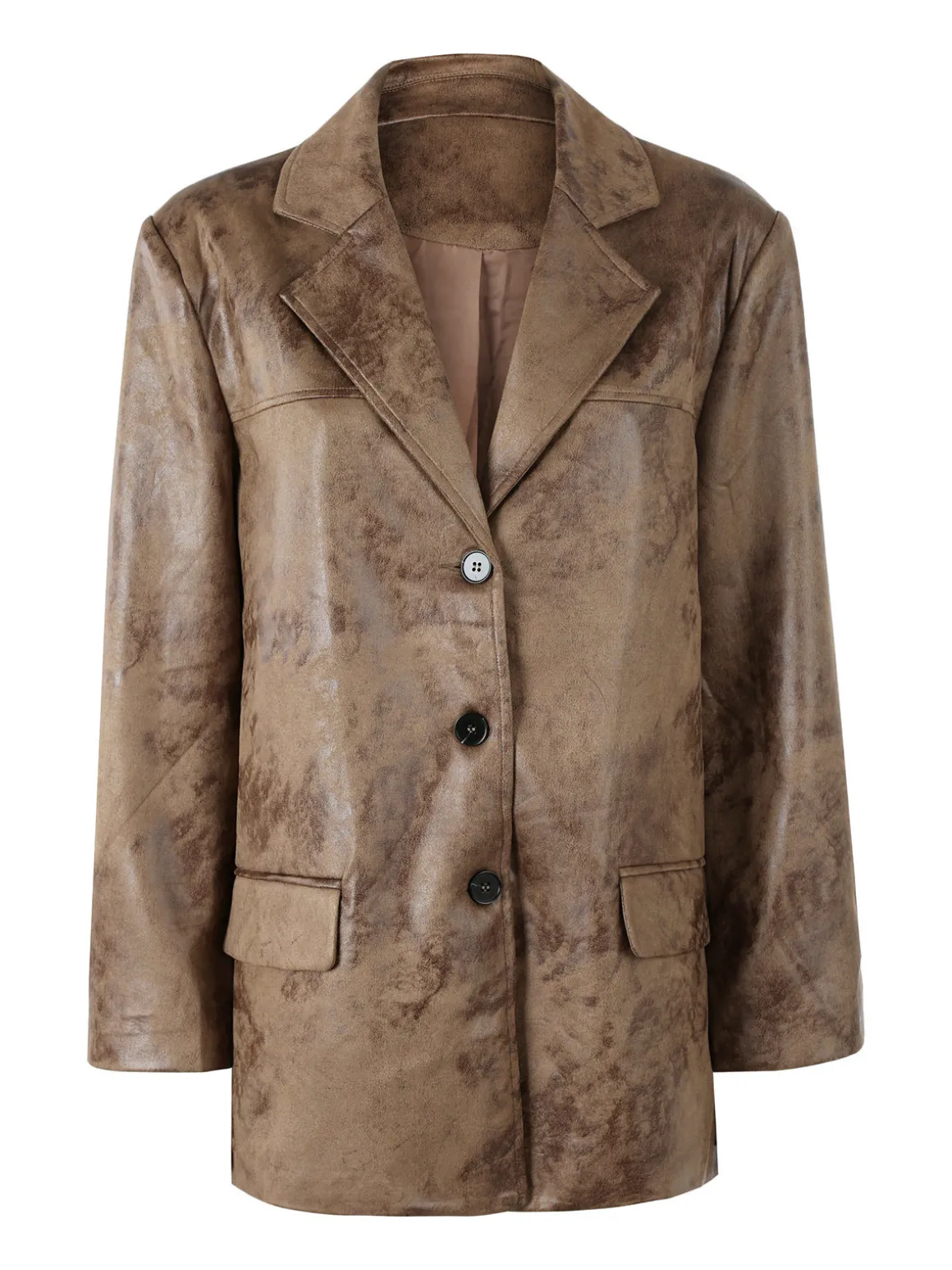 Solada Blazer donna oversize con bottoni - marrone