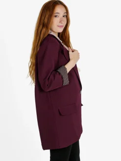 Solada Blazer donna oversize - bordeaux