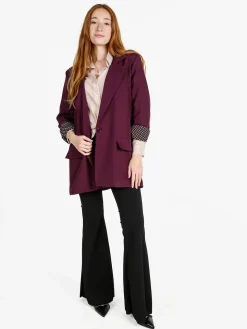 Solada Blazer donna oversize - bordeaux