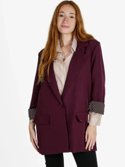 Solada Blazer donna oversize - bordeaux