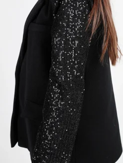 Solada Blazer donna oversize con maniche di paillettes
