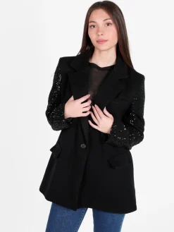 Solada Blazer donna oversize con maniche di paillettes