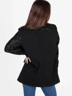 Solada Blazer donna oversize con maniche di paillettes