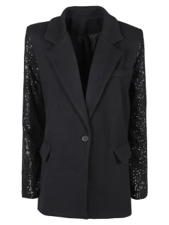Solada Blazer donna oversize con maniche di paillettes
