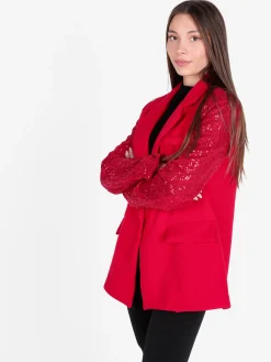 Solada Blazer donna oversize con maniche di paillettes