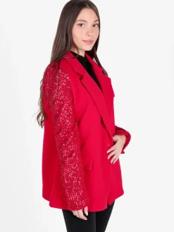 Solada Blazer donna oversize con maniche di paillettes