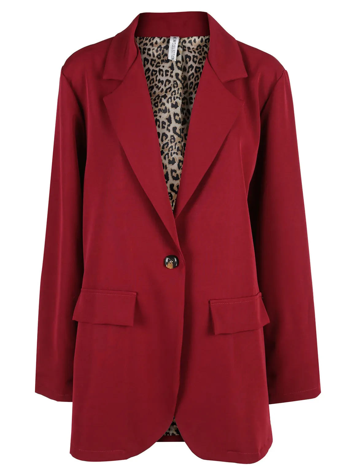 Solada Blazer donna oversize con interno animalier - rosso