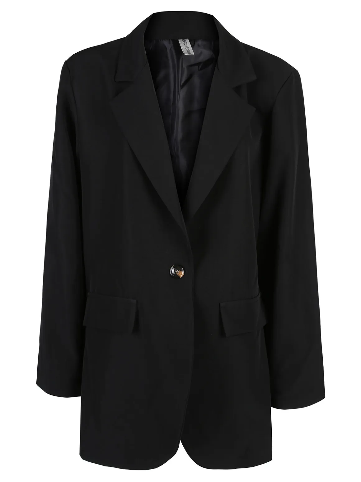Solada Blazer donna oversize con interno animalier - nero