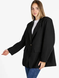 Solada Blazer donna oversize con interno animalier - nero