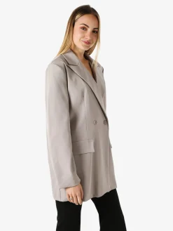 Solada Blazer oversize da donna con chiusura a doppiopetto - fango