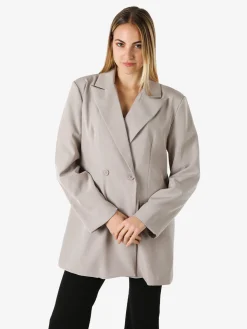 Solada Blazer oversize da donna con chiusura a doppiopetto - fango