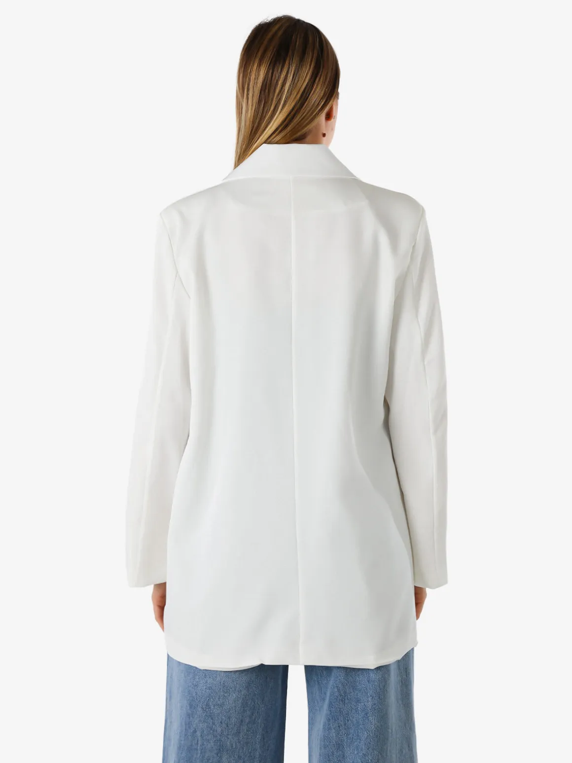 Solada Blazer oversize da donna con chiusura a doppiopetto - bianco
