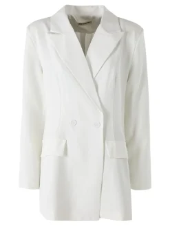 Solada Blazer oversize da donna con chiusura a doppiopetto - bianco