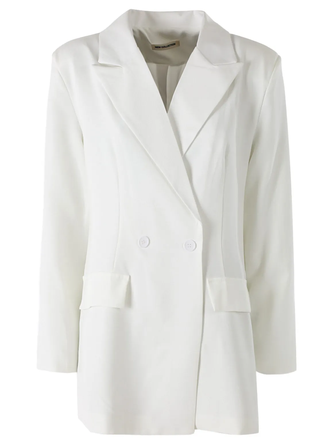Solada Blazer oversize da donna con chiusura a doppiopetto - bianco