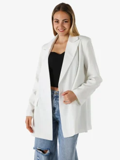 Solada Blazer oversize da donna con chiusura a doppiopetto - bianco