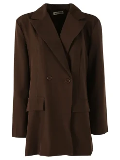 Solada Blazer oversize da donna con chiusura a doppiopetto - moro