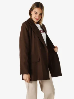 Solada Blazer oversize da donna con chiusura a doppiopetto - moro