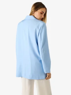 Solada Blazer oversize da donna con chiusura a doppiopetto - azzurro