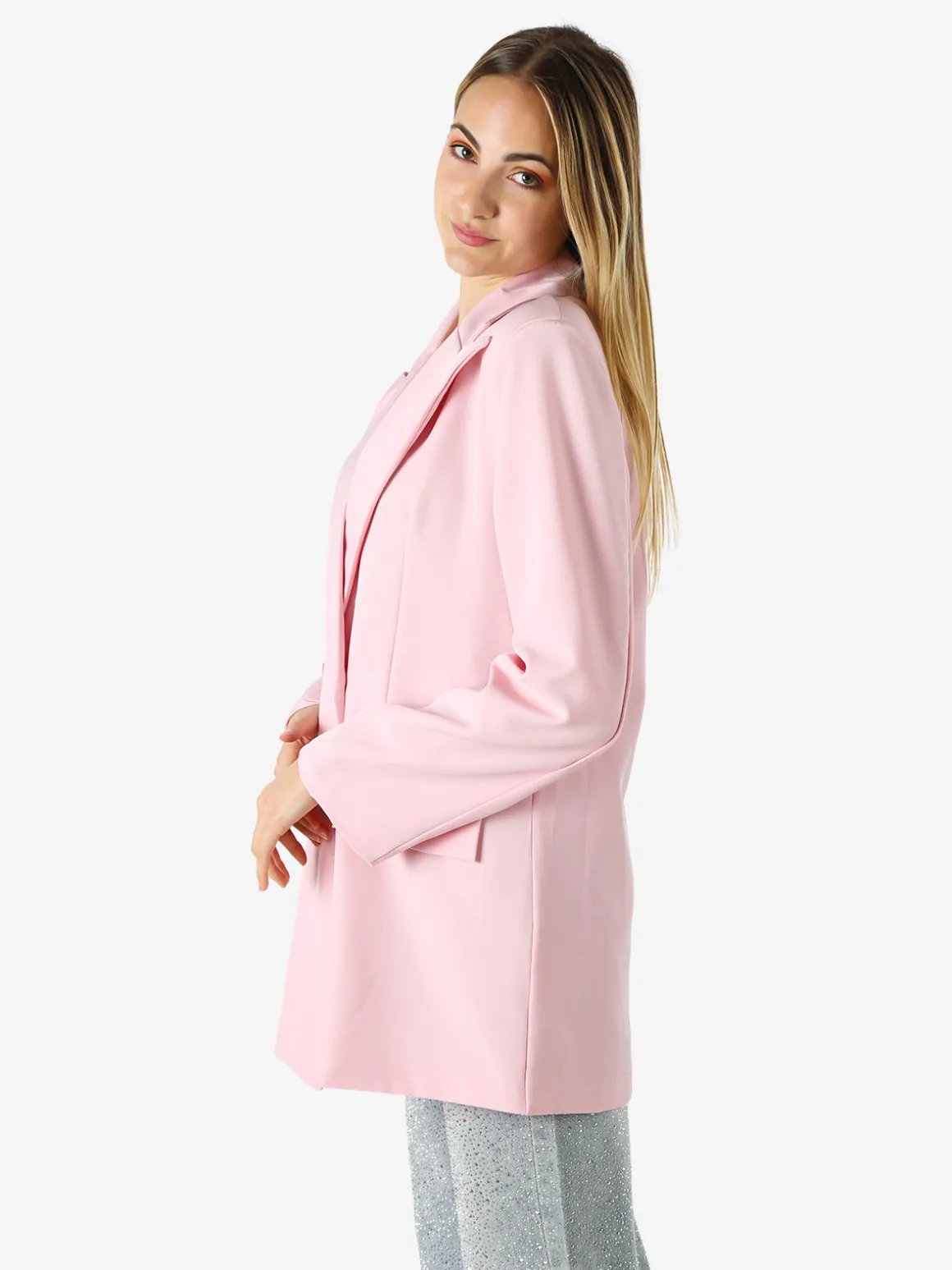Solada Blazer oversize da donna con chiusura a doppiopetto - rosa
