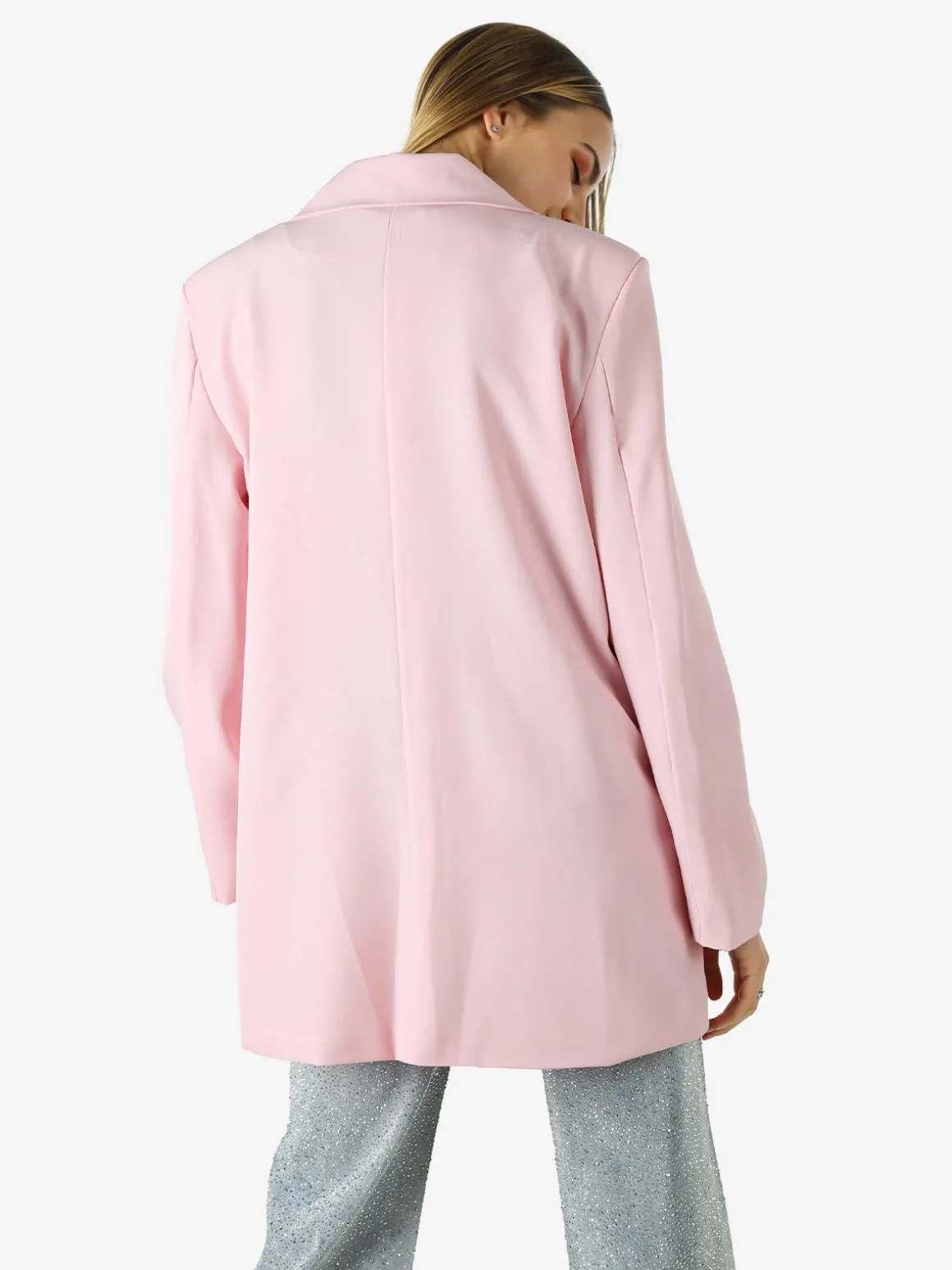 Solada Blazer oversize da donna con chiusura a doppiopetto - rosa