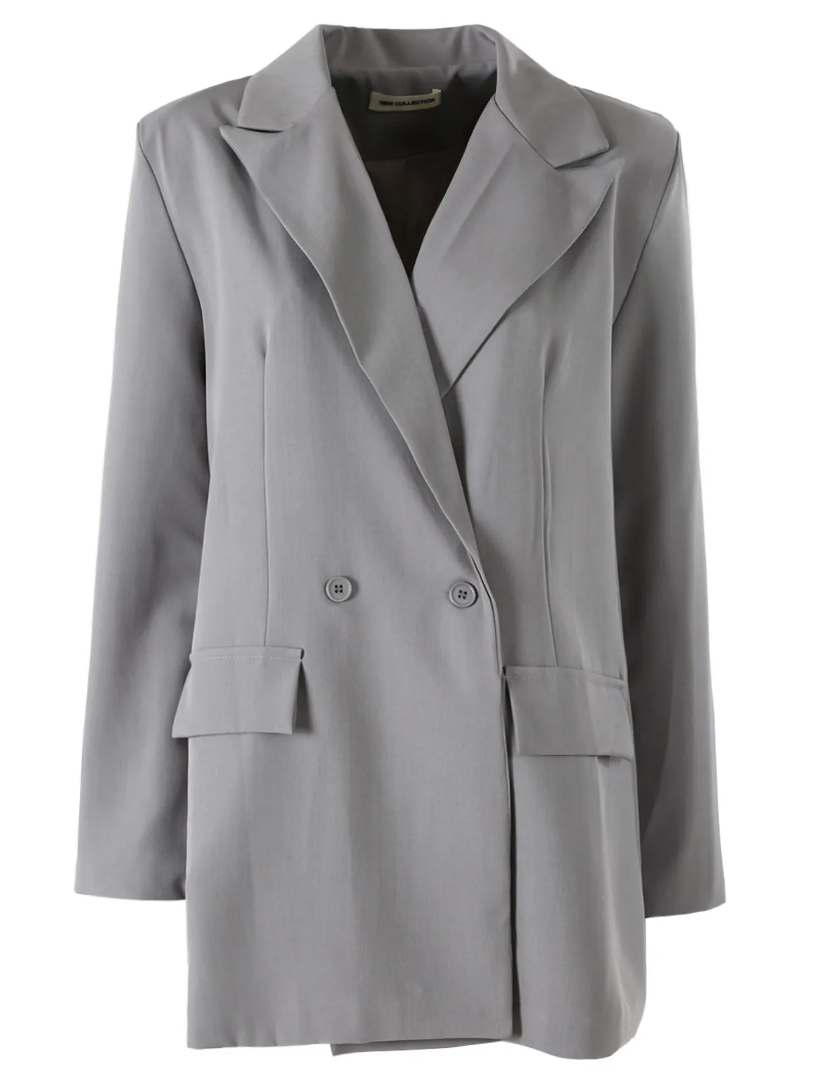 Solada Blazer oversize da donna con chiusura a doppiopetto - grigio