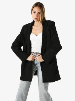 Solada Blazer oversize da donna con chiusura a doppiopetto - nero