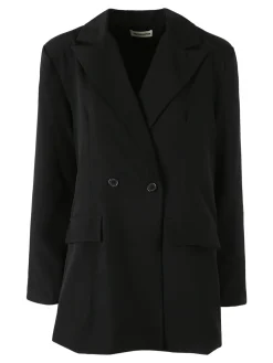 Solada Blazer oversize da donna con chiusura a doppiopetto - nero