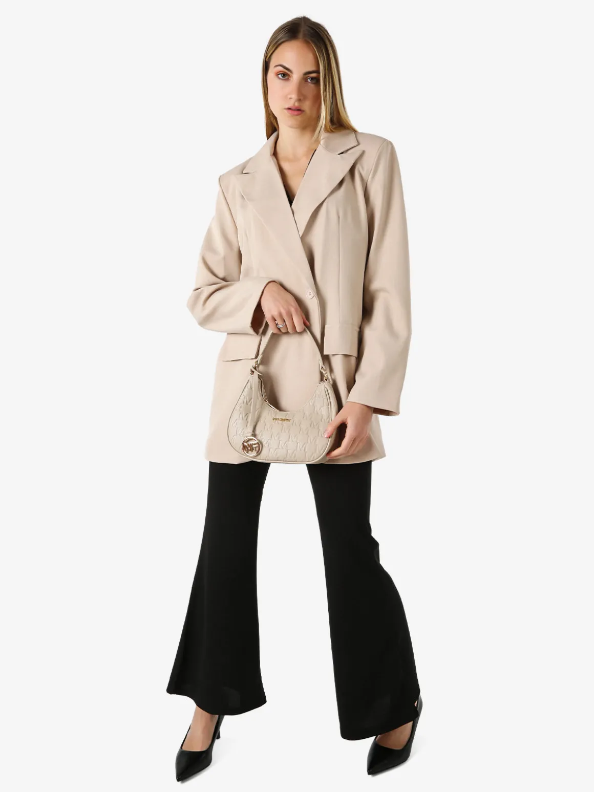 Solada Blazer oversize da donna con chiusura a doppiopetto - beige