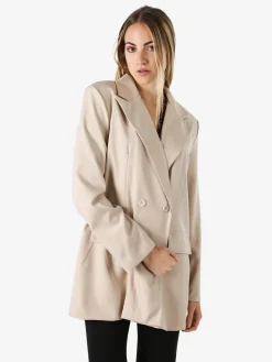 Solada Blazer oversize da donna con chiusura a doppiopetto - beige